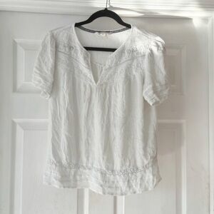 Boho style White nurture Women's Top size large